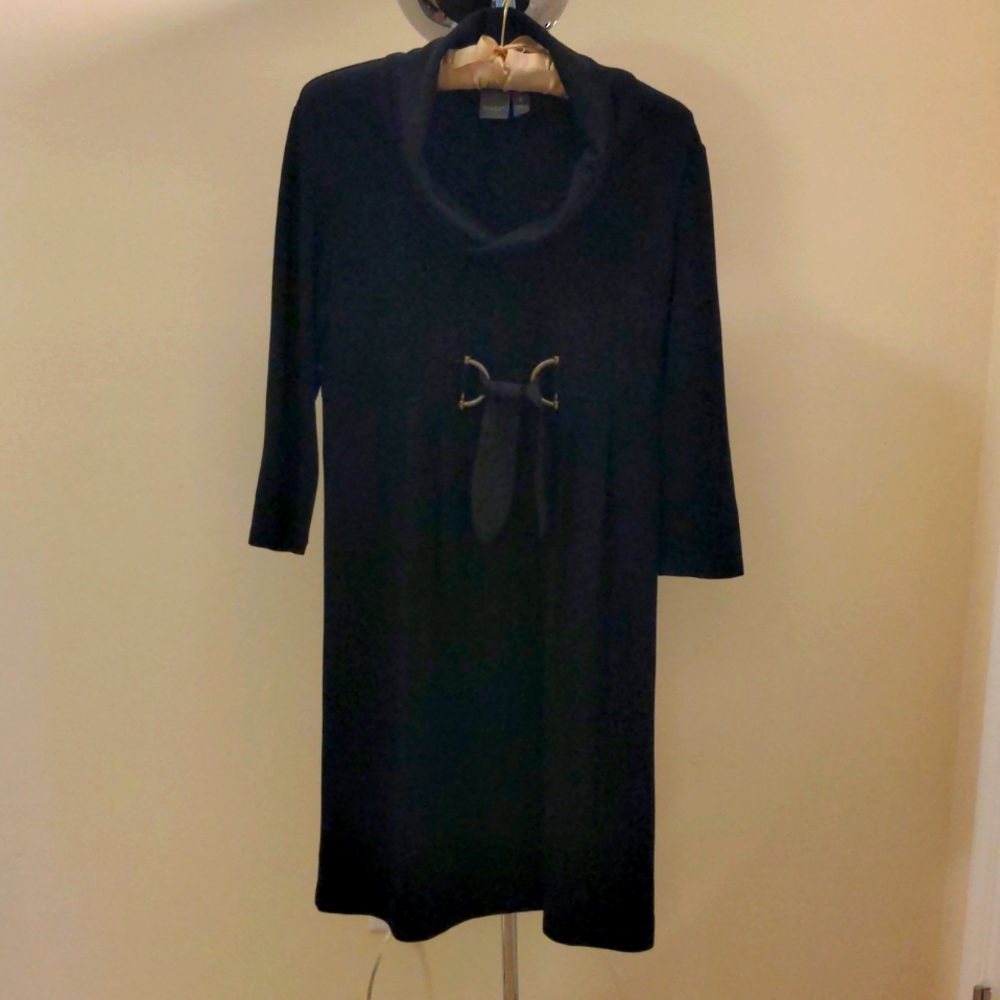 Tailored 3/4 Sleeve Baby Doll Black Dress from Muse Size 6